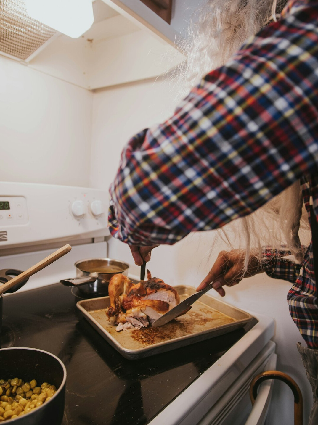 woman cooking healthy meal at home